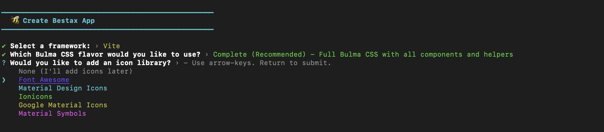 Select an Icon Framework